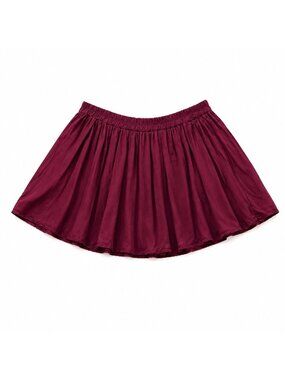 Brandy Melville Burgundy Flowy Skort One Size Made in Italy Cotton Viscose Mini